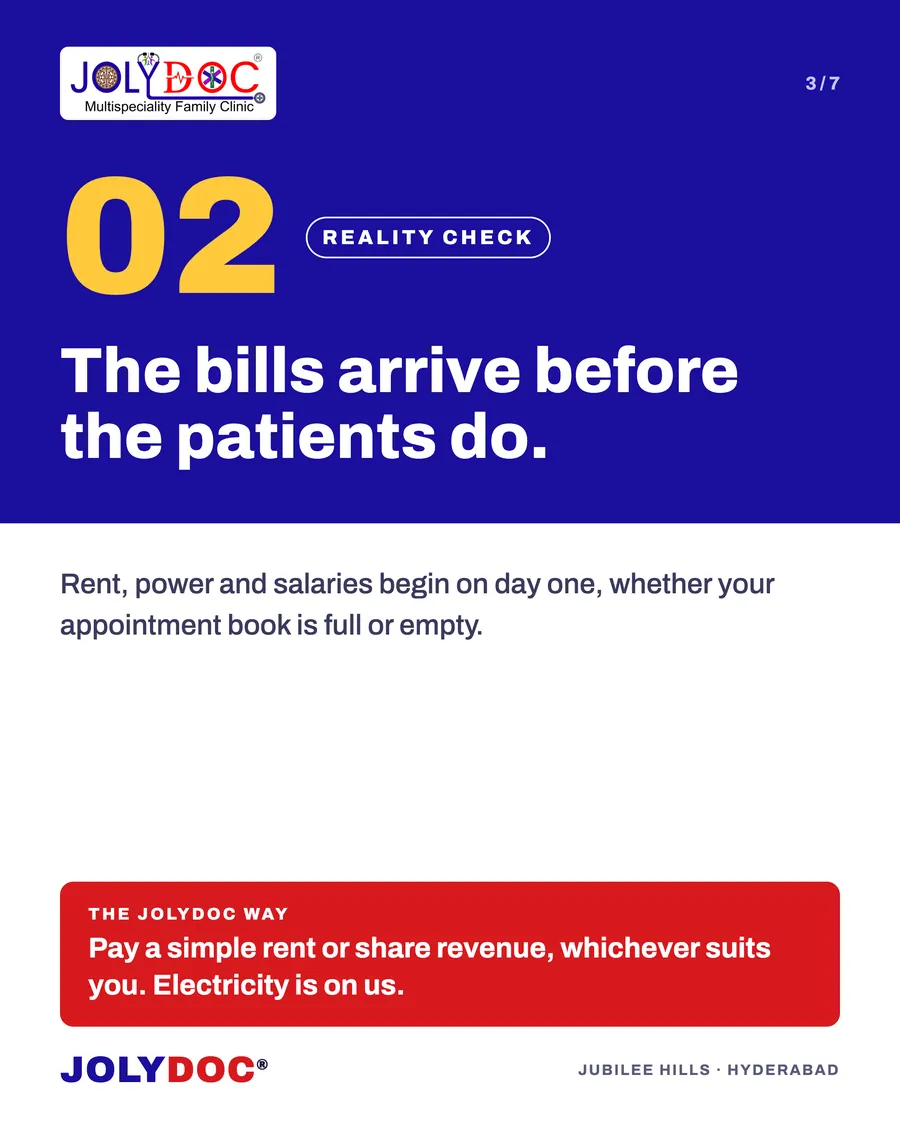 Reality check 2: the bills arrive before the patients do